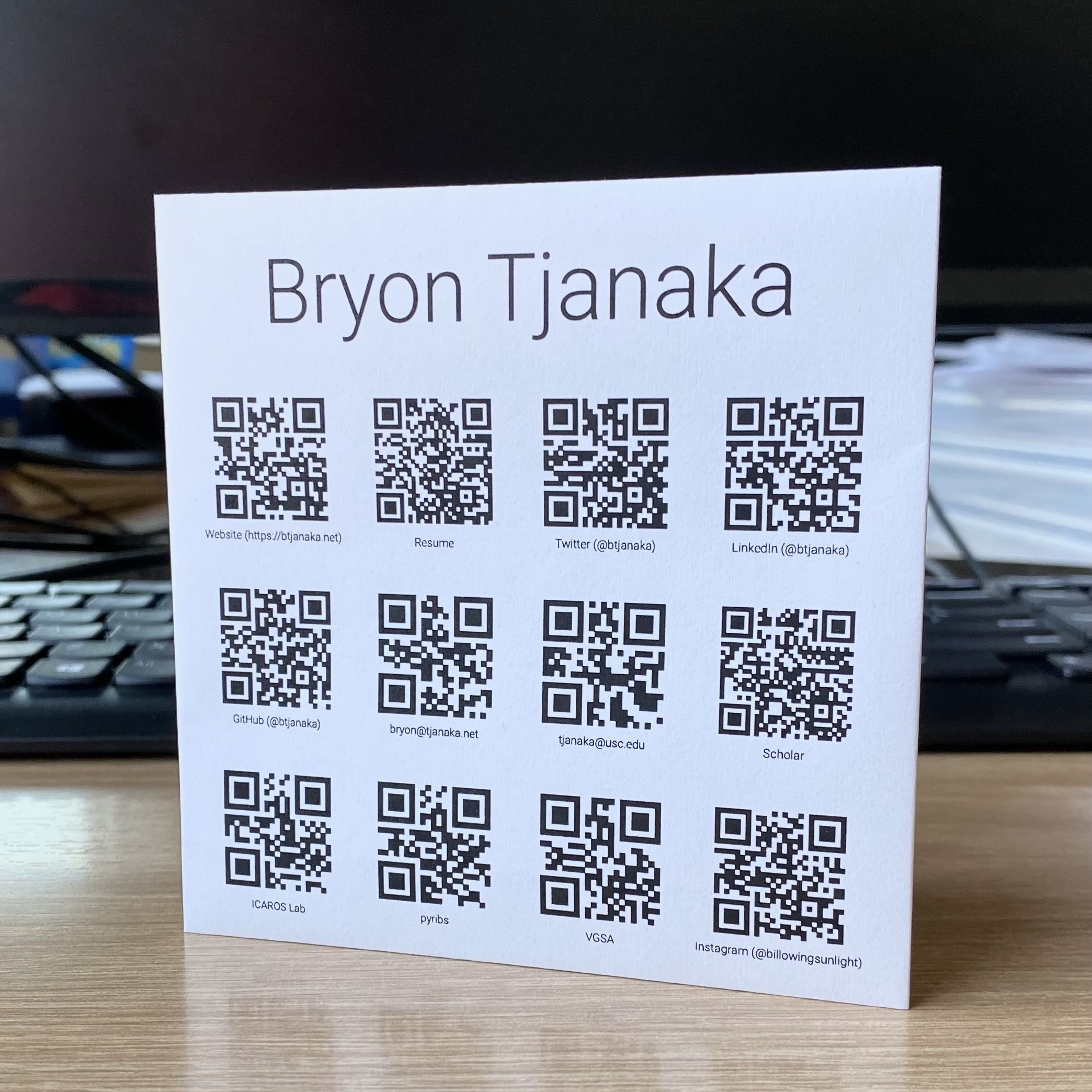 Iteration 2 of the business card.